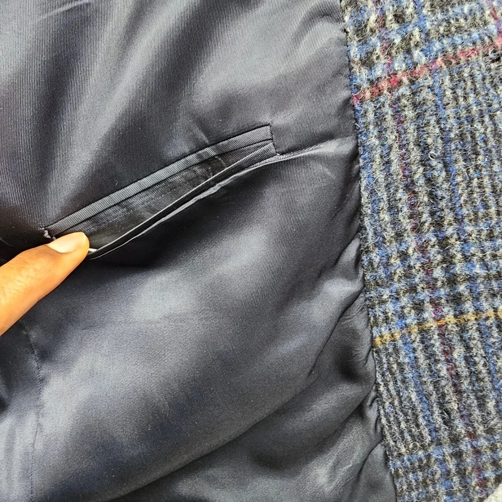 Brassard Blazer Jacket Men's‎ Colorful Plaid Tweed Notch Lapel Single Breasted